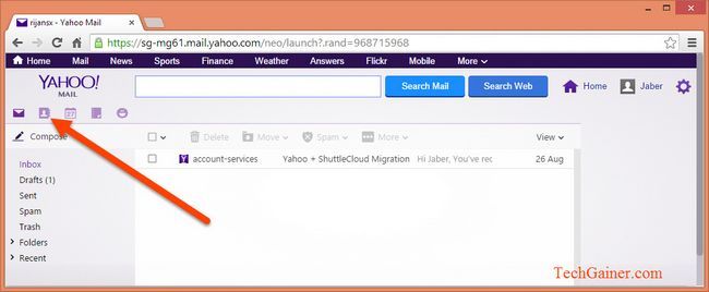 Cliquez contacts dans Yahoo Mail